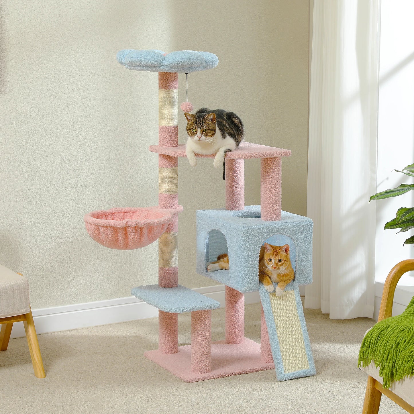 πΈ Whimsical Flower Cat Tower πΌ Multi-Level Paradise with Cozy Hammocks & Scratching Fun! πΎ