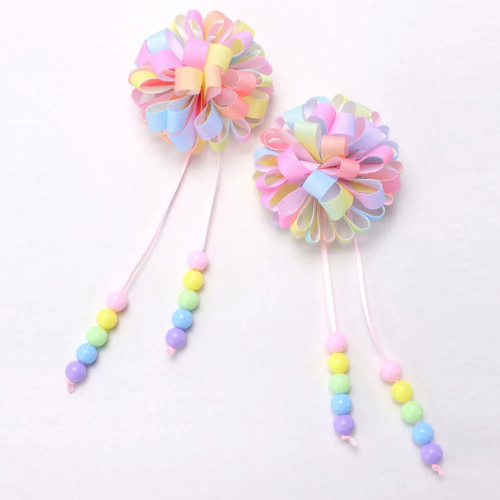 πΈβ¨ Adorable Flower Hair Clips Set for Girls π·π Bead & Tassel Delight! ππ« - Pixie Quill