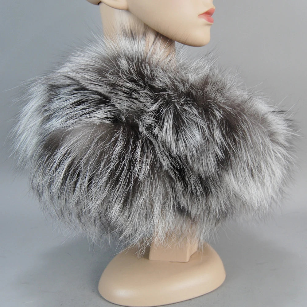 Luxurious Real Fox Fur Scarf For Women With Raccoon Fur Accents Winter Warmth Cute Cozy Headbands And Muffler 🦊❄️