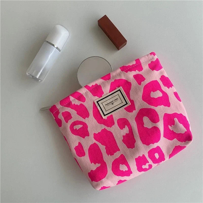 Kawaii Corduroy Floral Makeup Clutch Bag πΈβ¨ | Cute Cosmetic Organizer for Women ππ