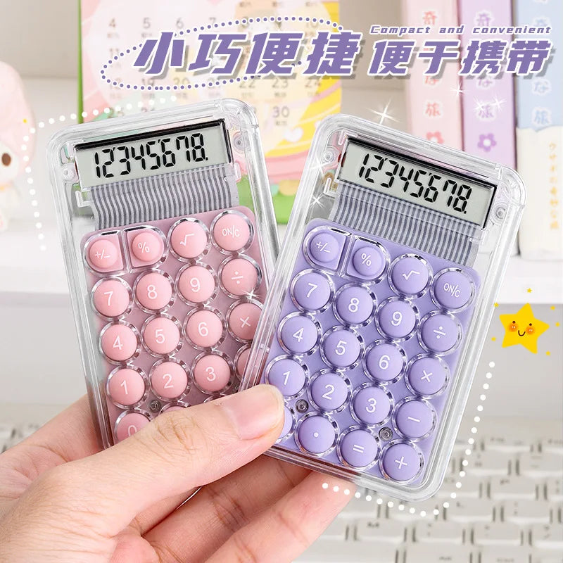 Kawaii Candy Color Mini Calculator π¬β¨ | Portable 8-Digit LCD for Fun Calculations! π