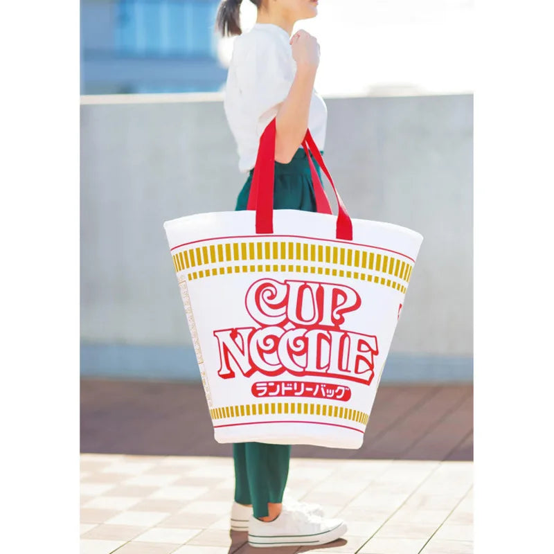 Kawaii Bubble Noodle Handbag πβ¨ | Large Capacity Drawstring Storage Bag for Magazine & Clothes ππ