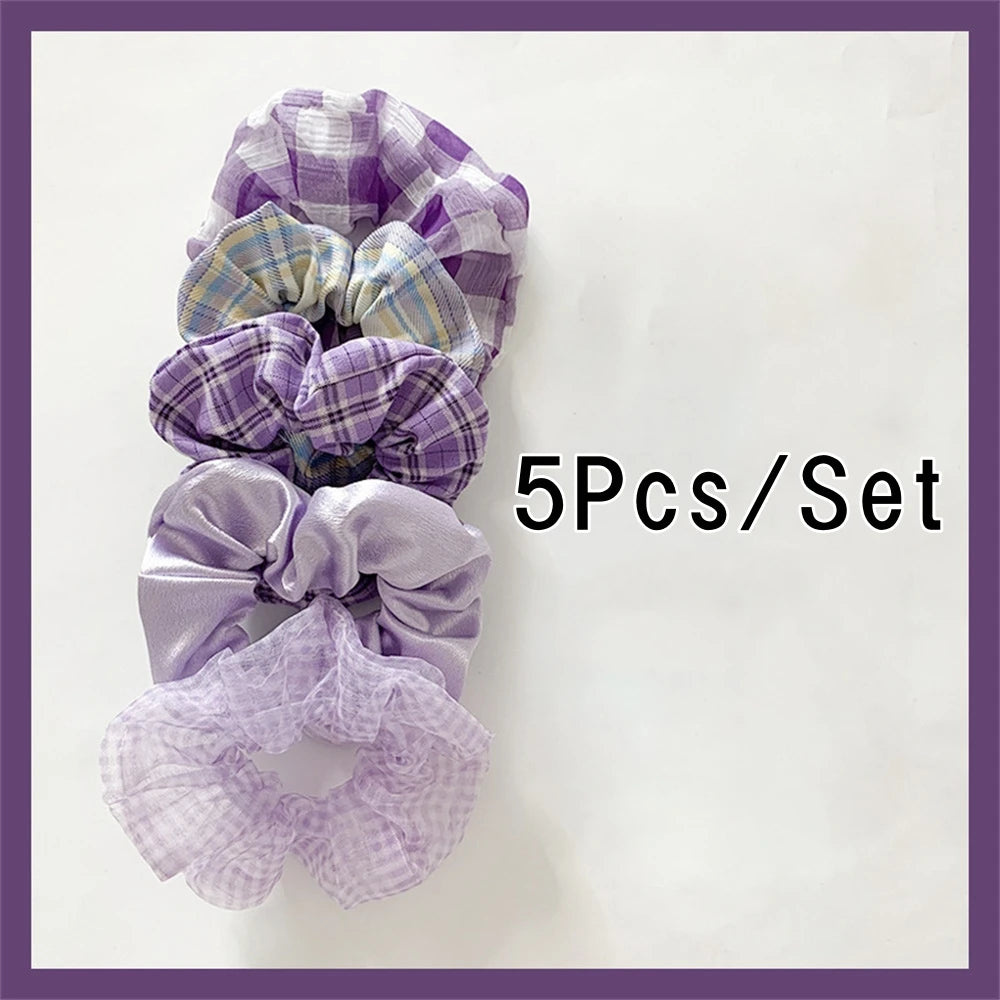 Kawaii Floral & Polka Dot Scrunchies Set πΈβ¨ | 5 Cute Elastic Hair Ties for Teens & Girls! ππ