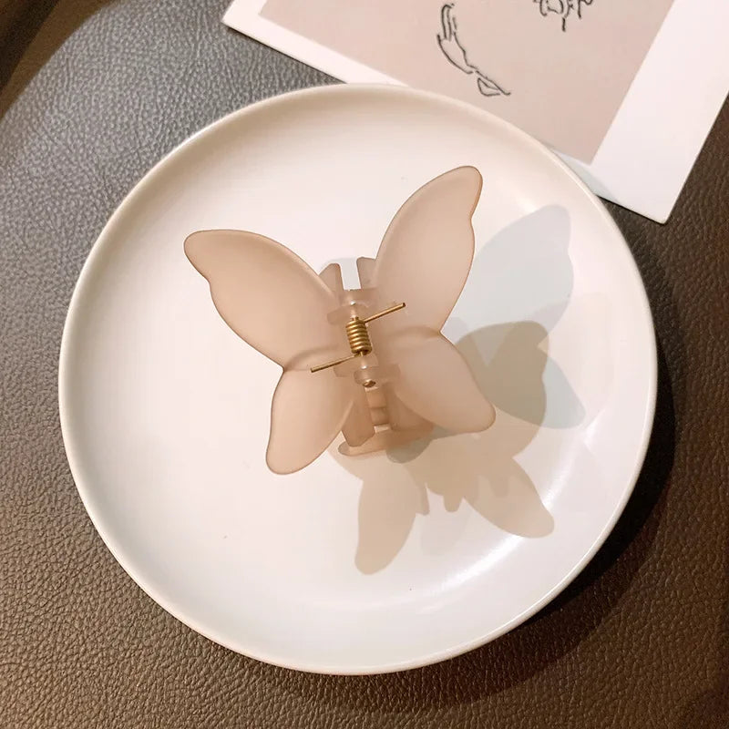Kawaii Butterfly Hair Clips π¦β¨ | Cute Matte Clear Hair Claws for Women & Girls | Adorable Korean Hair Accessories πΈπ