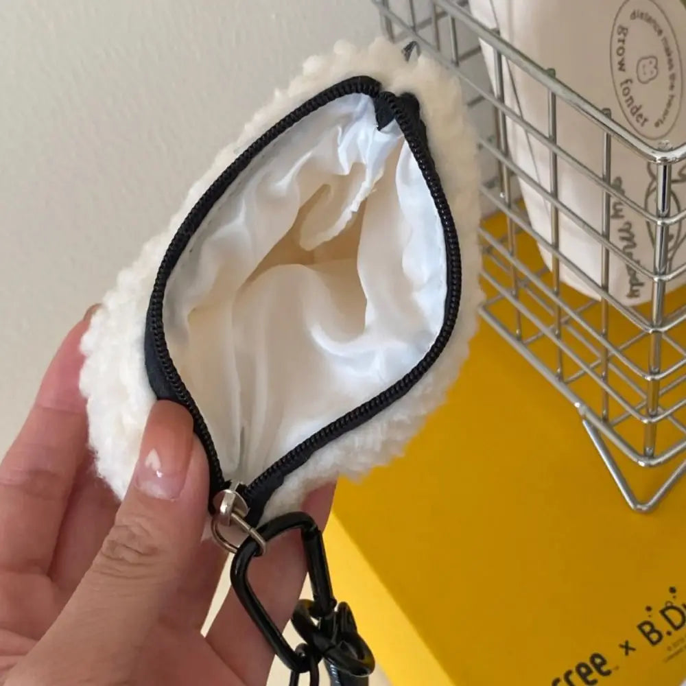 π Adorable Rice Ball Zipper Coin Purse π Plush Wallet with Lanyard - Cute Storage for Small Treasures! π