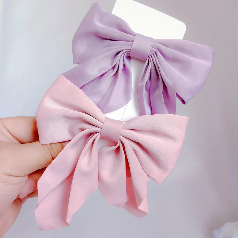 Kawaii Rainbow Bow Hair Clips πβ¨ | Adorable Satin Barrettes for Girls & Women | Cute Butterfly Hair Accessories π¦π