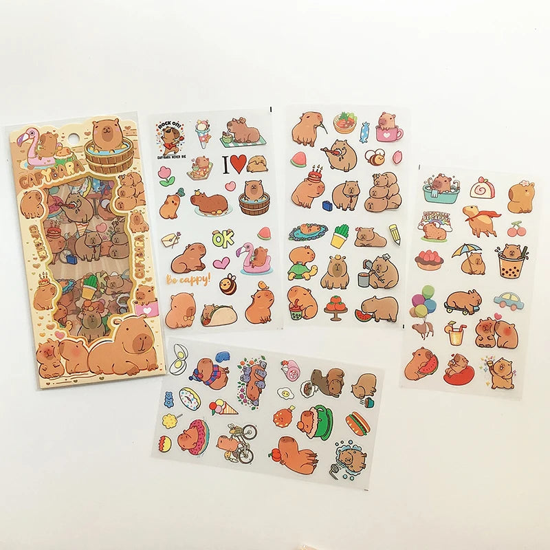 β¨ Adorable Capybara Sticker Set π Cute School Supplies & Diary Decor πΎ Perfect for Scrapbooking & Sketchbooks! ππ - Pixie Quill