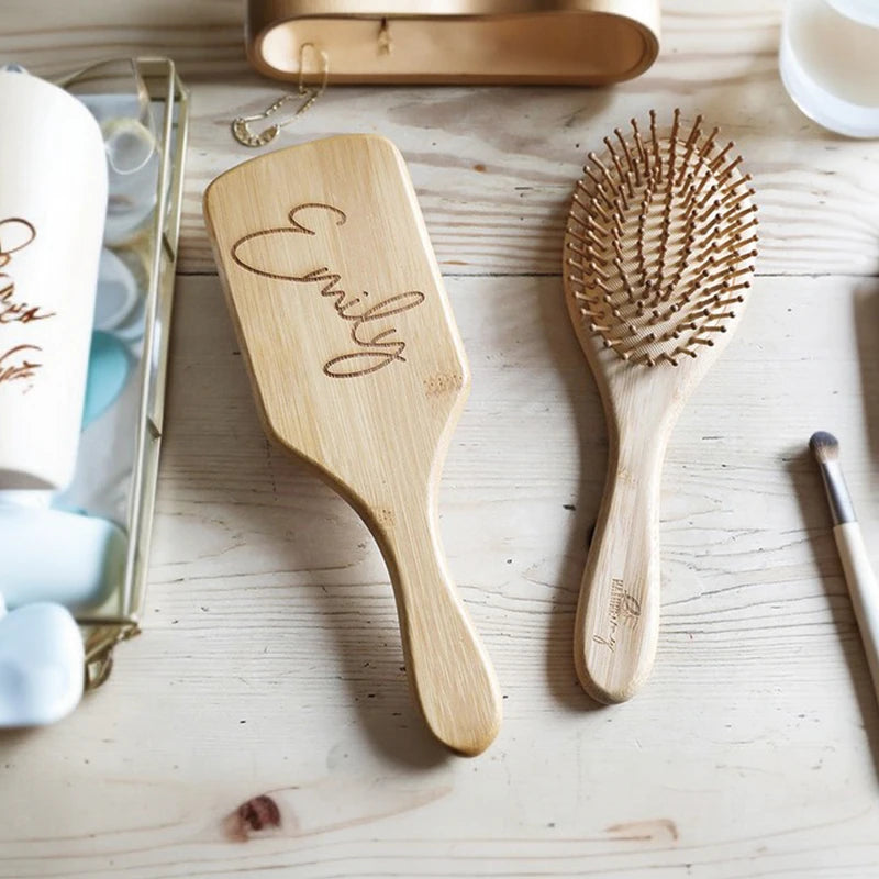 Kawaii Custom Wooden Hair Brush πΈβ¨ | Personalized Comb with Name & Monogram π | Perfect Gift for Sleepovers, Weddings & Birthdays! ππ
