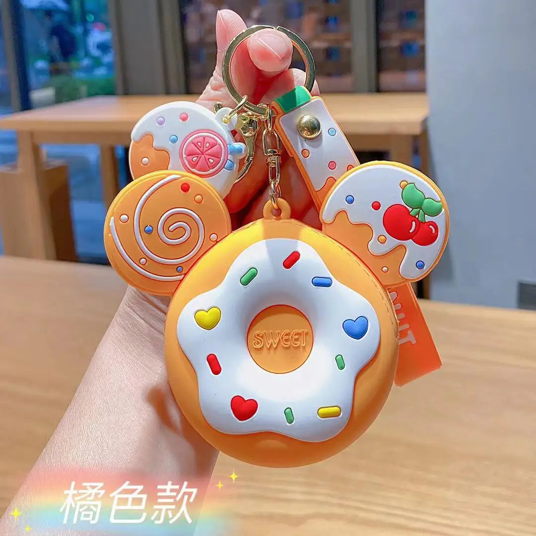 Kawaii Donut Rabbit Coin Purse 🎀✨ | Cute Silicone Keychain & Storage Bag for Girls 🐰🍩