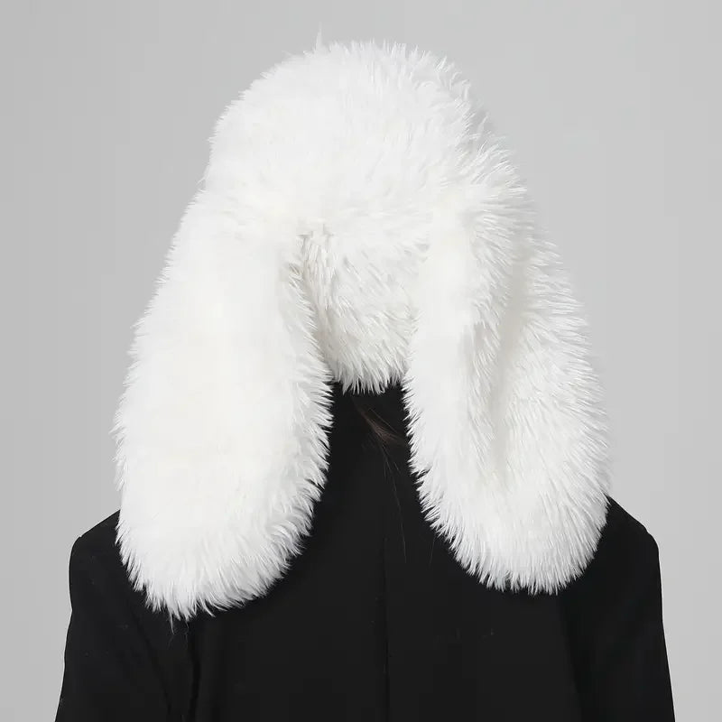 Kawaii Bunny Ears Plush Hat π°β¨ | Cozy Faux Fur Skull Cap for Women - Perfect for Parties & Daily Wear!