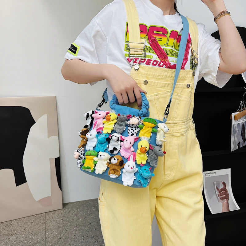 Kawaii Animal & Vegetable Basket Bag πΎπΌ | Cute Cowboy Doll Crossbody Handbag for Kids πβ¨