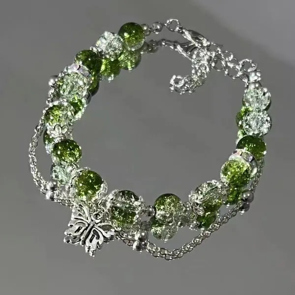 πΈ Kawaii Cherry Blossom Crystal Bracelet πΈ | Elegant Beaded Charm Jewelry for Girls πβ¨