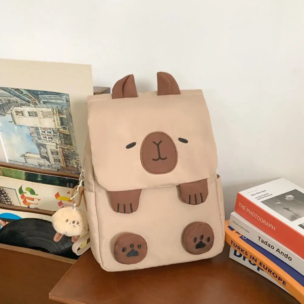 Adorable Kawaii Capybara Backpack πΎ | Large Capacity Travel Bag π | Perfect for Students & Couples π | Waterproof Crossbody Handbag π