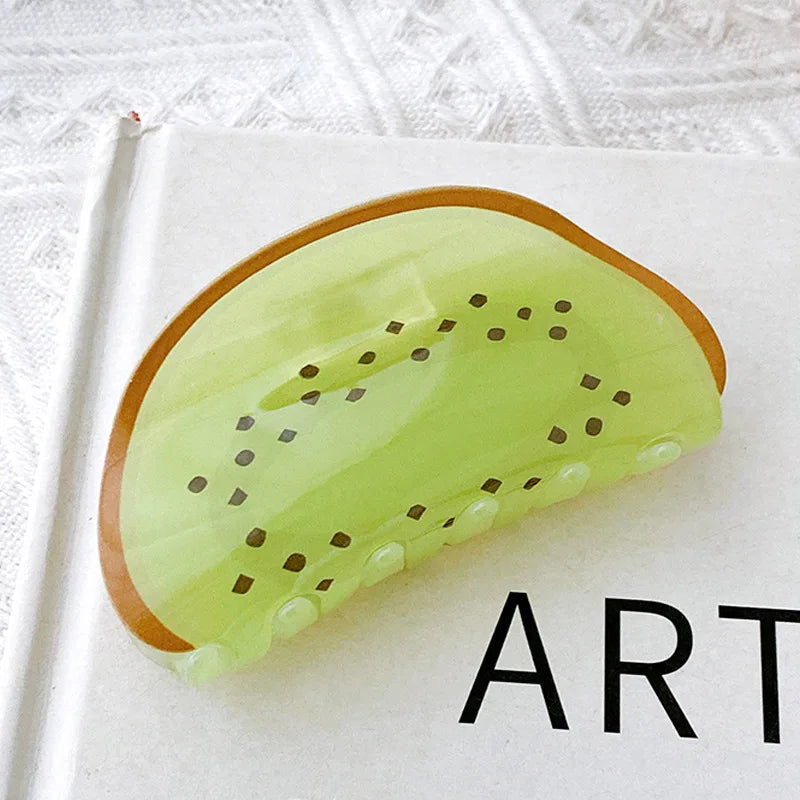 🍉 Sweet Slice Fruit Hair Claw Clips for Trendy Girls 🌟 Cute Crab Style Accessories! 🎀