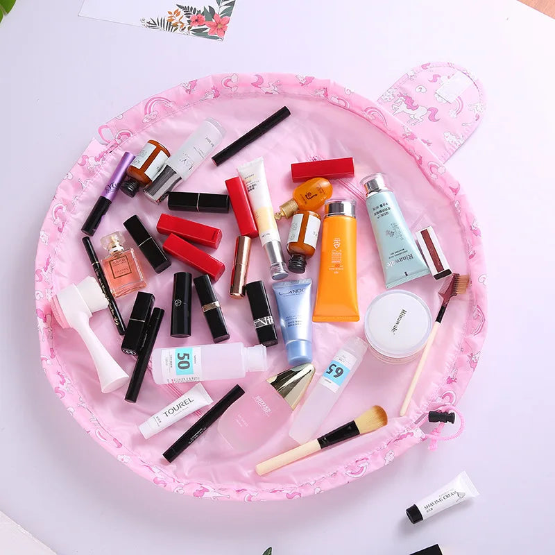Kawaii Floral Drawstring Makeup Bag πΈβ¨ | Portable Waterproof Cosmetic Pouch for Travel & Toiletries ππ