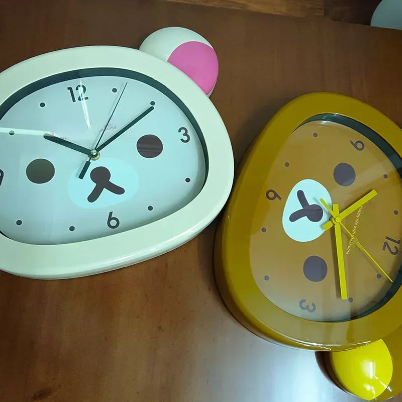 Bear Quartz Wall Clock π»β¨ | Cute Mute Seconds Cartoon Decor for Your Bedroom ππ