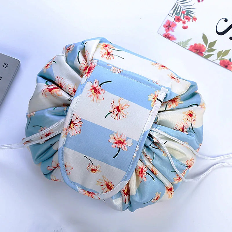 Kawaii Floral Drawstring Makeup Bag πΈβ¨ | Portable Waterproof Cosmetic Pouch for Travel & Toiletries ππ