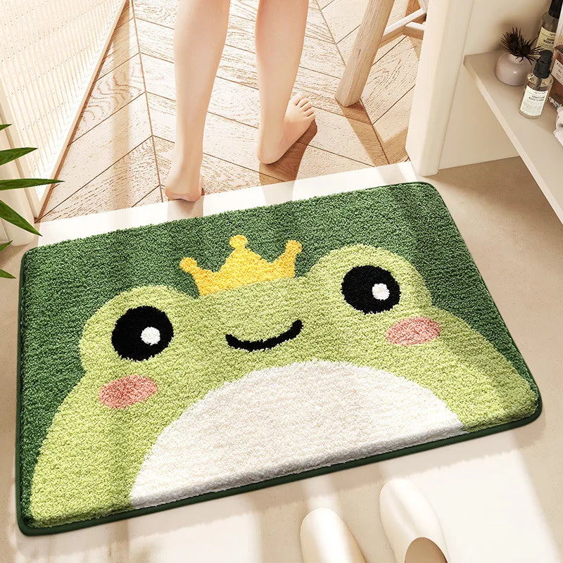 Kawaii Pink Frog Bath Mat πΈβ¨ | Waterproof & Non-Slip Cartoon Carpet for Your Bathroom πΏπ