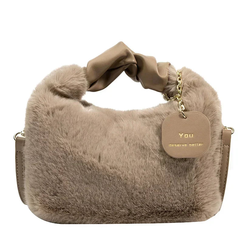 Kawaii Fluffy Dumpling Bag πβ¨ | Soft Plush Underarm Purse for Stylish Women πΈπ | Perfect for Autumn & Winter Shopping!