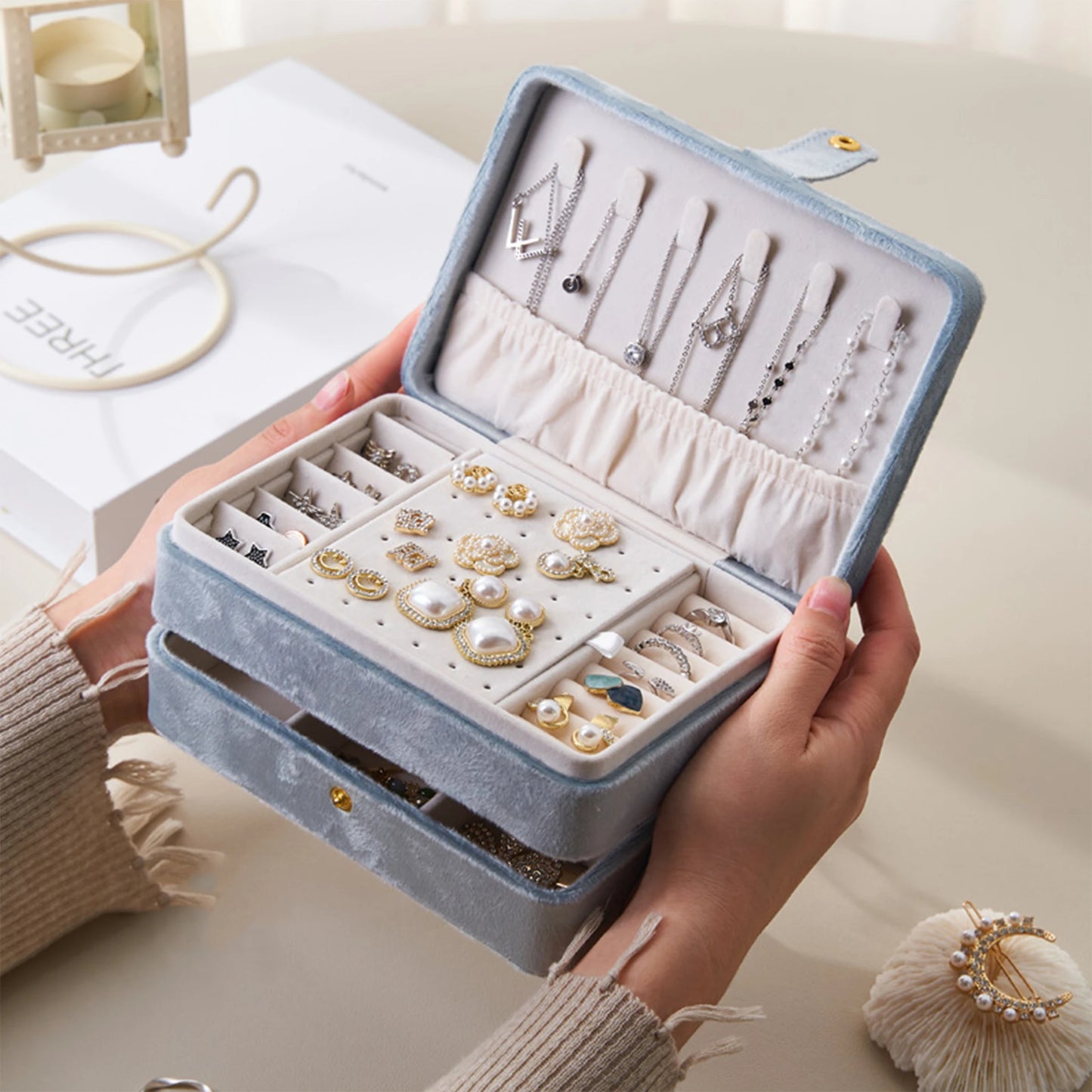 Kawaii Custom Travel Jewelry Case πΈβ¨ Adorable Bridesmaid Gift Box for Her π Perfect Mother's Day Surprise! π