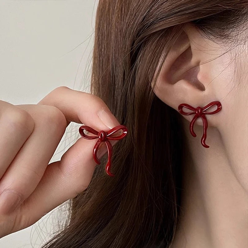 Kawaii Red Bowknot Stud Earrings πβ¨ | Adorable Ear Jewelry for Women & Girls | Perfect Gift for Any Occasion!