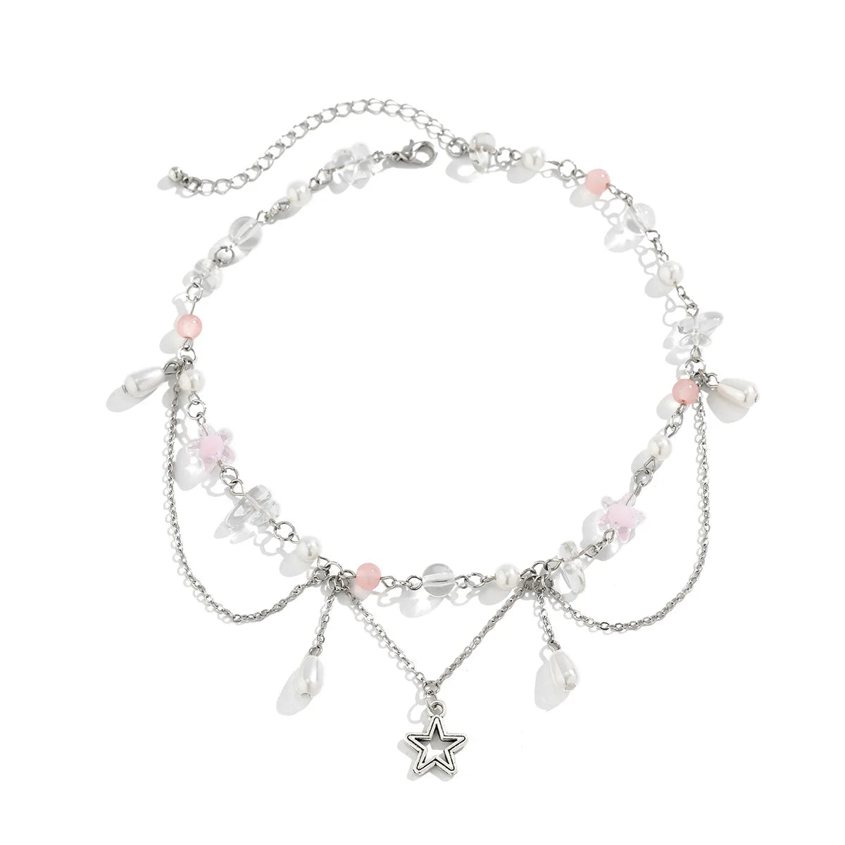 Kawaii Starry Tassel Necklace 🌟✨ | Cute Imitation Pearl Pendant for Weddings & Parties 💖🎉