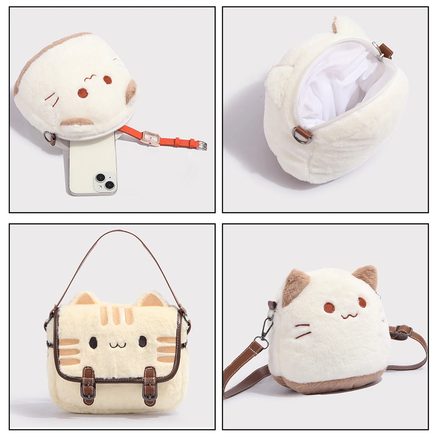Kawaii Plush Cat Backpack πΎβ¨ Adorable Lightweight Daypack for Kids & Teens - Perfect Travel Companion! ππ