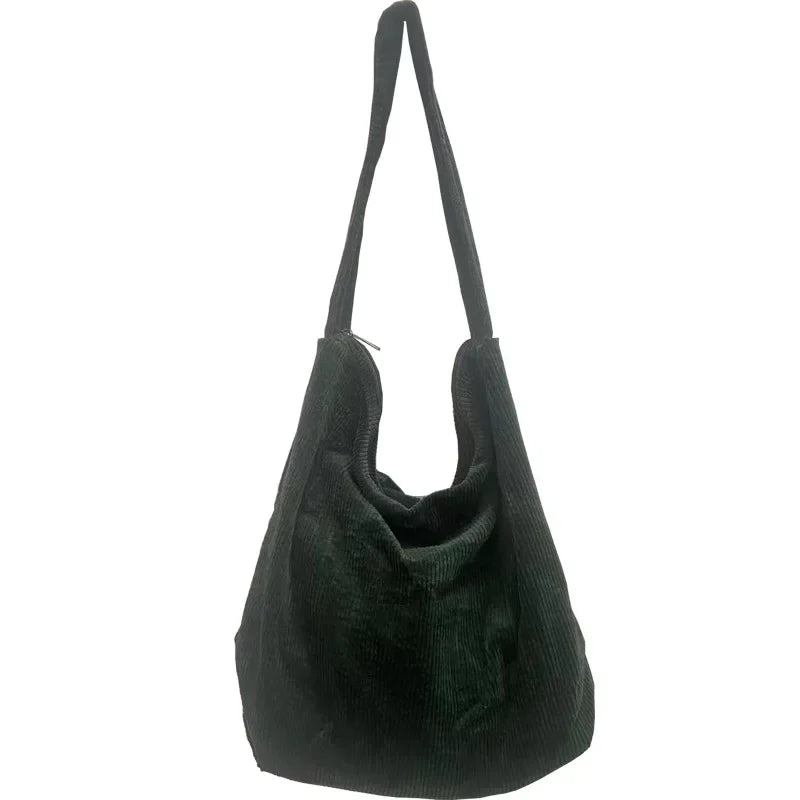 Kawaii Corduroy Shell Shoulder Bag πβ¨ - Retro Japanese & Korean Style, Spacious & Chic! ππ - Pixie Quill
