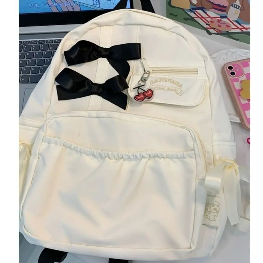 Kawaii Bow Backpack π | Adorable High-Capacity Bag for School Girls πΈβ¨