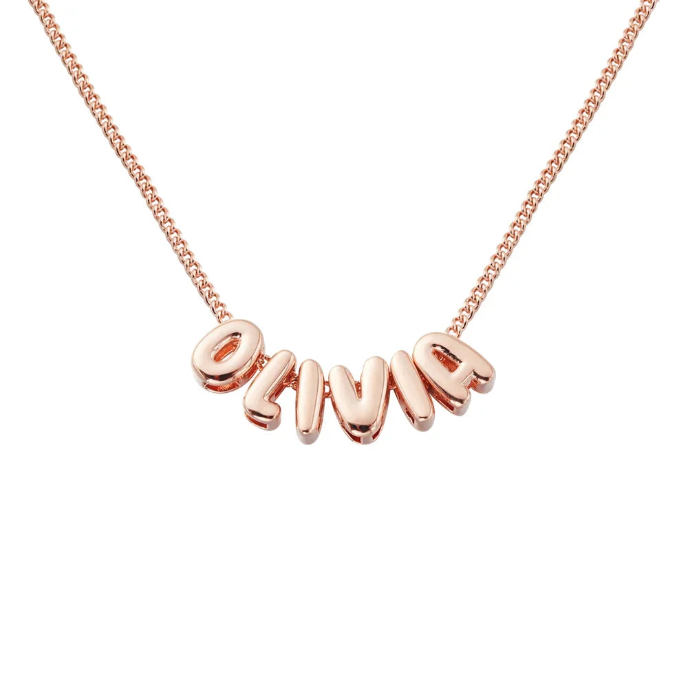 Kawaii Custom 3D Bubble Letter Necklace π | Adorable Personalized Initial Jewelry for Mom & Girls π | Perfect Mother's Day Gift! π