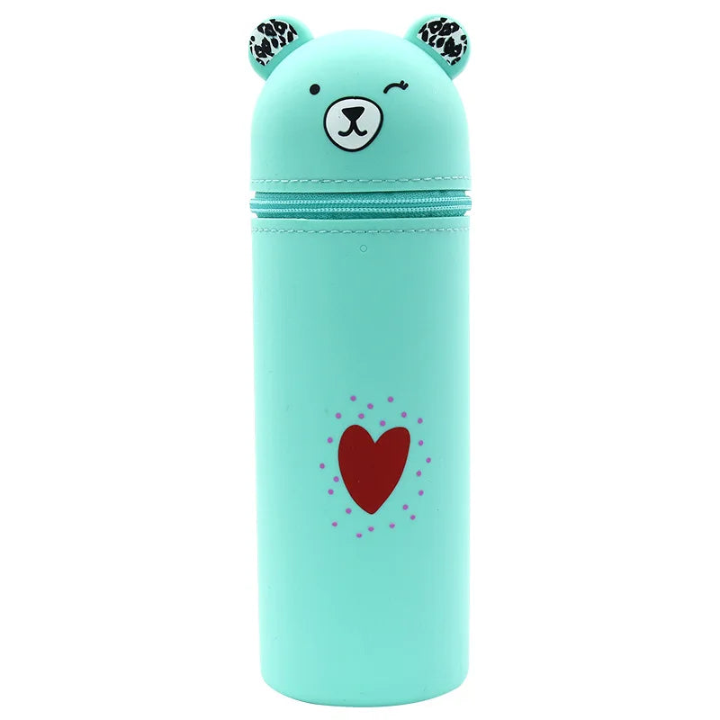 Kawaii Bear Silicone Pencil Case π»β¨ | Cute & Portable Stationery Organizer with Large Capacity! π¨βοΈ