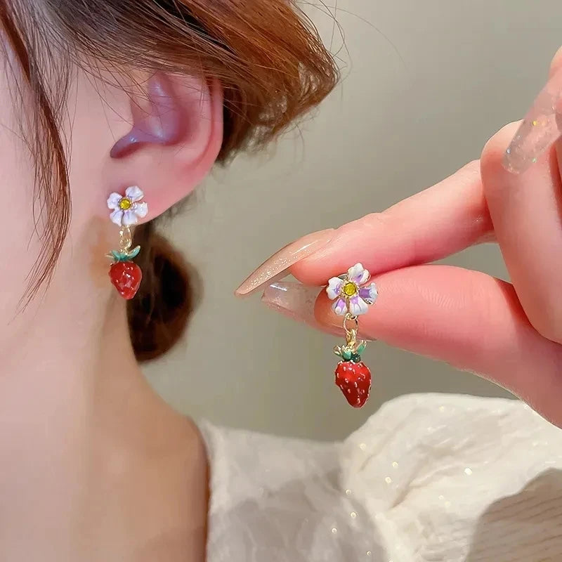 Kawaii Strawberry Drop Earrings πβ¨ | Adorable Fashion Jewelry for Girls & Women π | Sweet Gifts & Hot Sale!