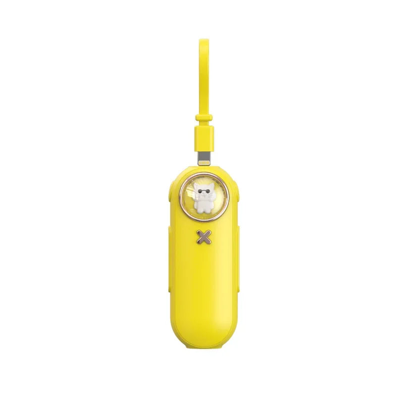 Kawaii 5000mAh Mini Power Bank π Cute Cartoon Design with Built-in Cable for Universal Phones π±β¨