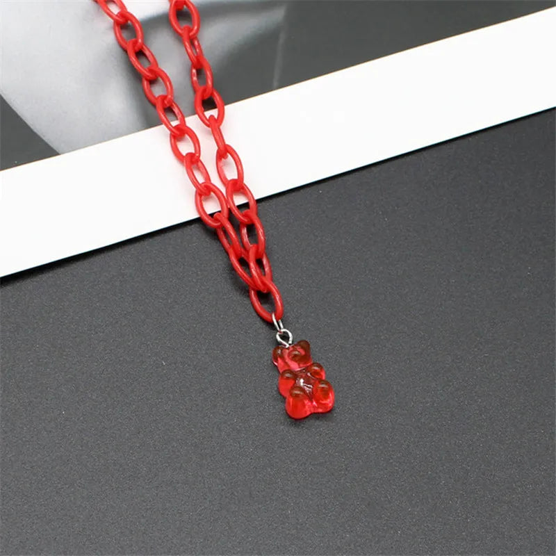 Kawaii Candy Bear Choker Necklace π¬β¨ | Cute Resin Jewelry for Girls & Women | Perfect Gift for Parties & Daily Wear ππ