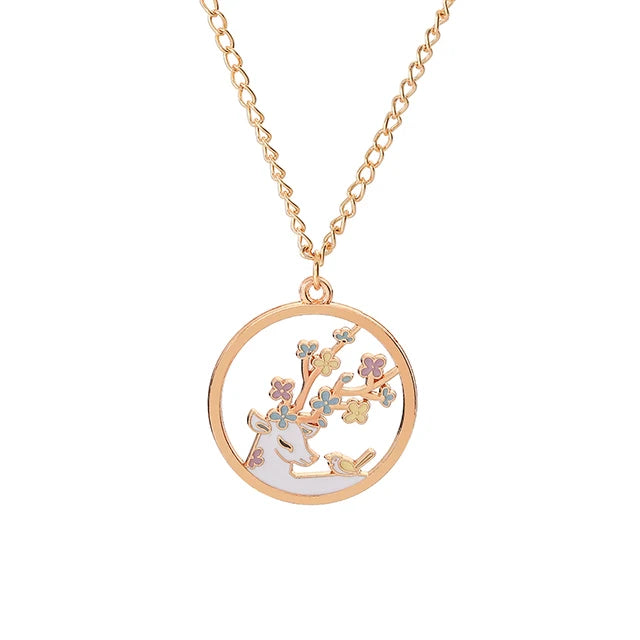 π°β¨ Adorable Sakura Bunny & Cat Pendant Necklace - Cute Charm for Trendy Ladies! πΈπ - Pixie Quill