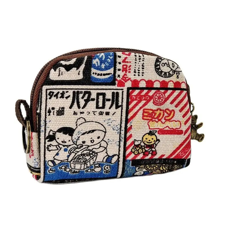 Kawaii Canvas Cartoon Keychain Wallet πβ¨ | Adorable Mini Card & Coin Purse for Kids & Ladies ππ
