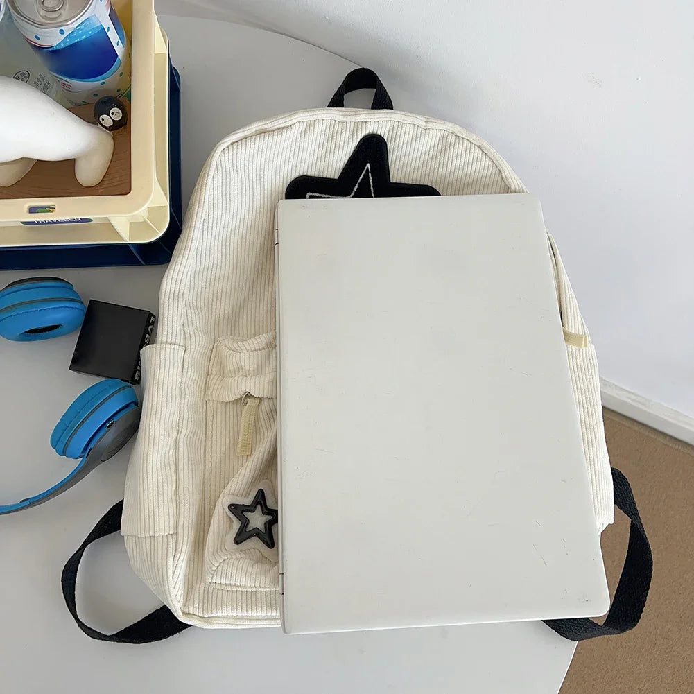 π Adorable Corduroy Backpack for All - Fun Travel & School Companion! πβ¨ - Pixie Quill