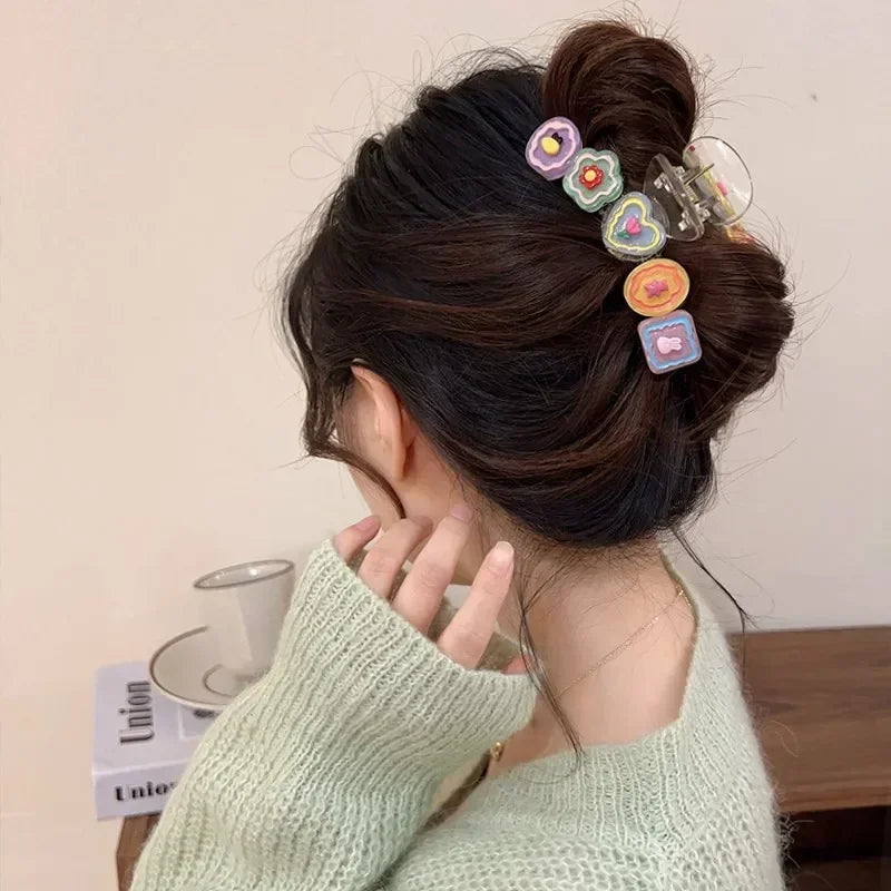 β¨ Sweet & Colorful Hair Claw Clips for Trendy Girls ππ