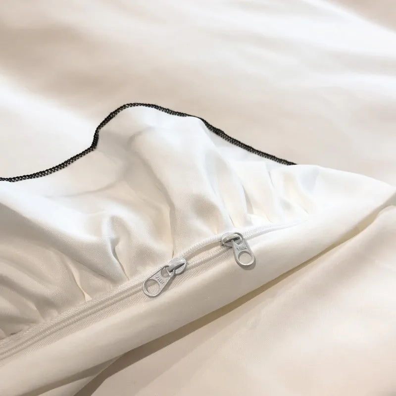 Adorable Ruffle White Duvet Cover Set ๐ธโจ Soft Microfiber Girls' Bedding with Cute Bow-Knots ๐ 3/4/6Pcs Options