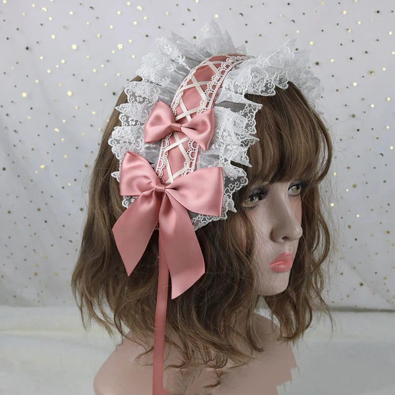 Kawaii Lace Flower Hair Hoop πΈβ¨ Plush Anime Maid Headband with Bell & Tassels for Cute Cosplay Girls ππ