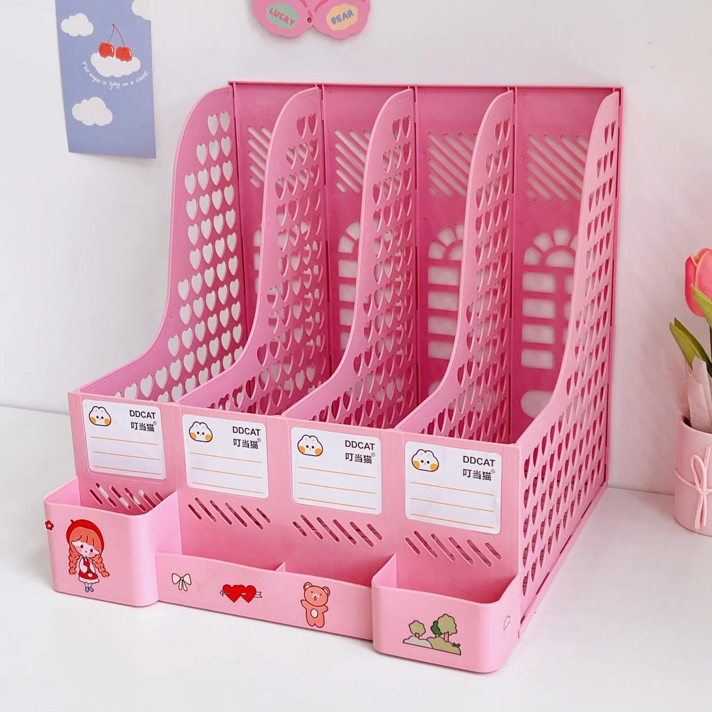 Kawaii Detachable File Storage Box πΈβ¨ - Adorable Large Capacity Organizer for Students & Office! ππ