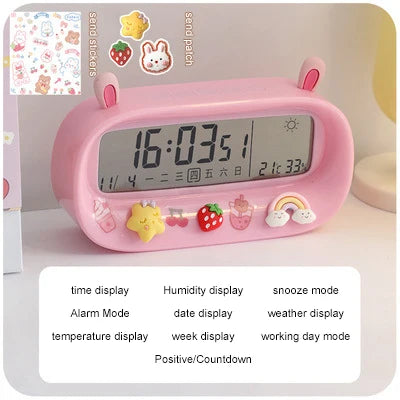 Kawaii Digital Alarm Clock π | Adorable Timekeeper with Fun Stickers π | Perfect for Students & Room Decor π