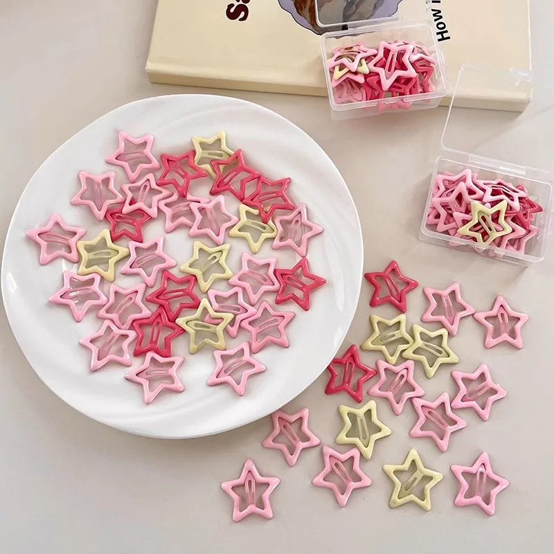 🌟✨ Sweet Star Snap Clips Set - Colorful Y2K Hair Accessories for Fun & Fashion 💖🎀