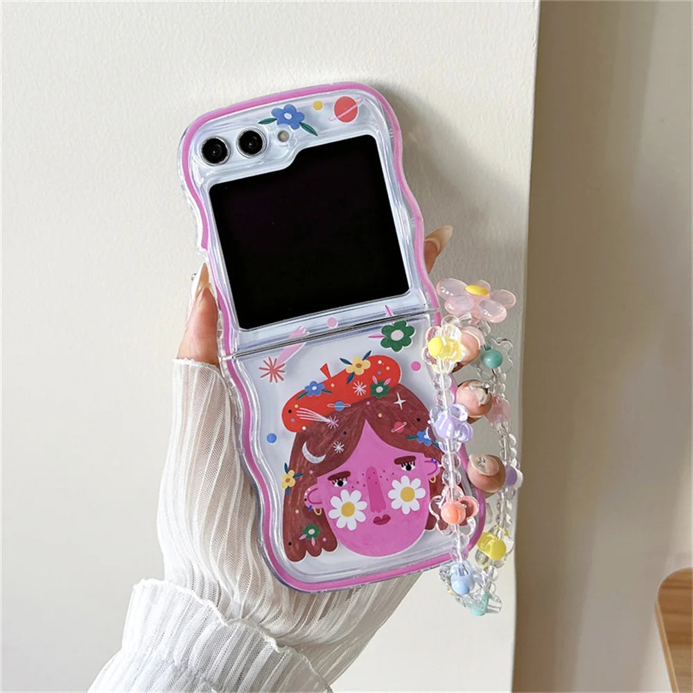 πΈ Whimsical Floral Charm Bracelet Case for Samsung Galaxy Z Flip 6/5/4/3 πβ¨