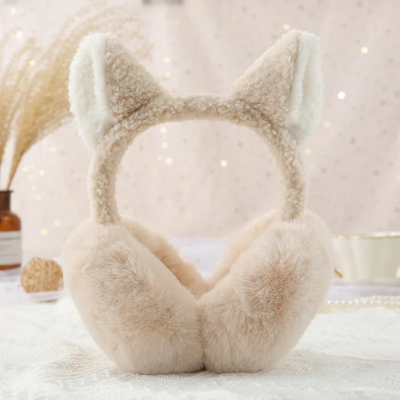 Adorable Plush Cat Ear Earmuffs for Winter Wonderland βοΈπΎβ¨