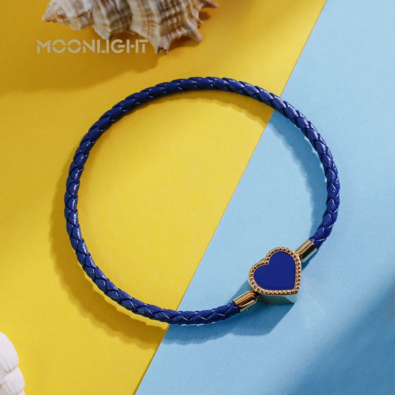 Kawaii Heart Charm Bracelet πβ¨ | Pink & Red Braided Leather for Women | Cute Wedding & Party Jewelry Gift π