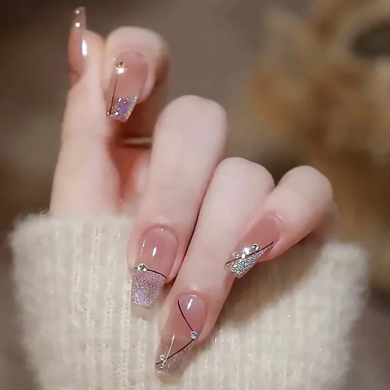 Kawaii 24pcs Pink Butterfly Press-On Nails π¦π | Jelly Gel False Nail Tips for Lovely Girls πΈβ¨ with Easy Application Tools