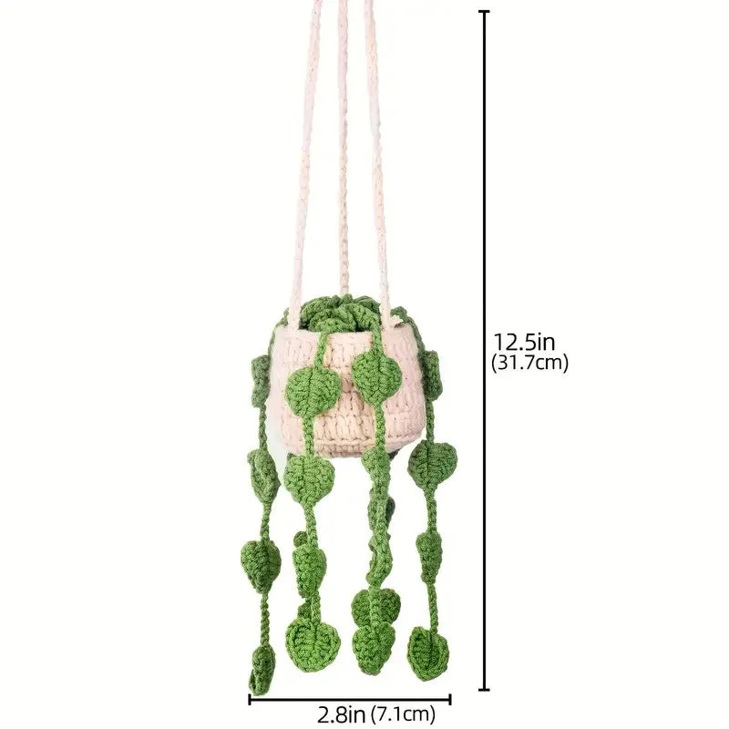 Kawaii Crochet Succulent Car Decor π΅β¨ | Adorable Handmade Plant Accessories for Women ππ