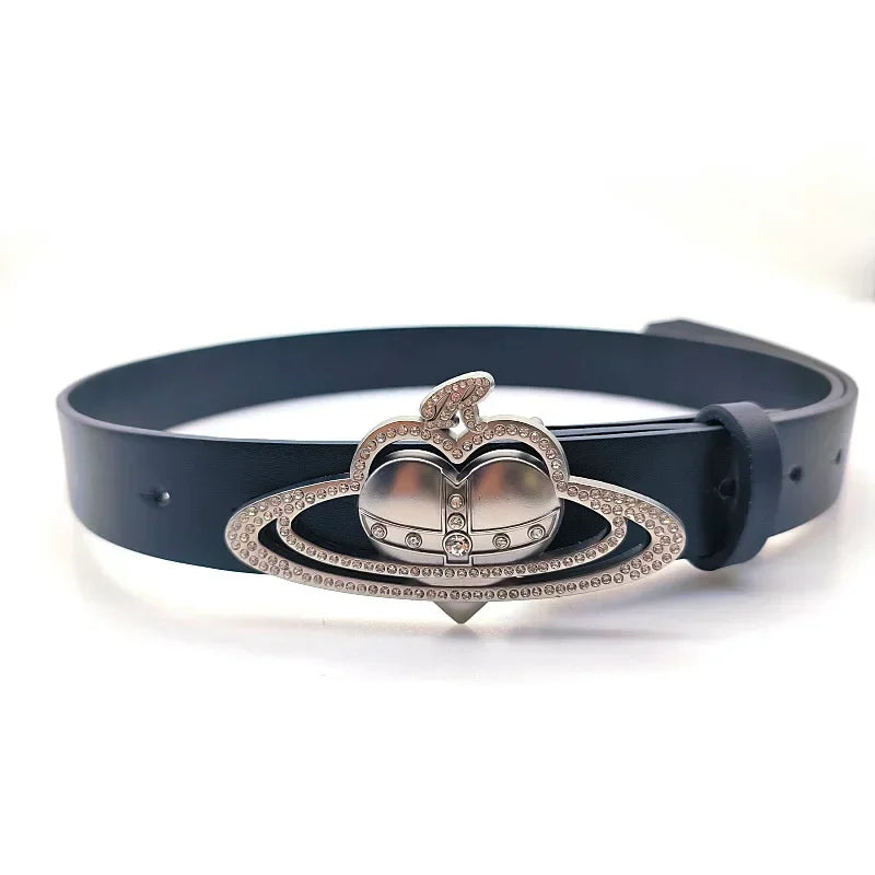 β¨ Kawaii Saturn Crown Buckle Belt π Spicy Style for Fashionistas π