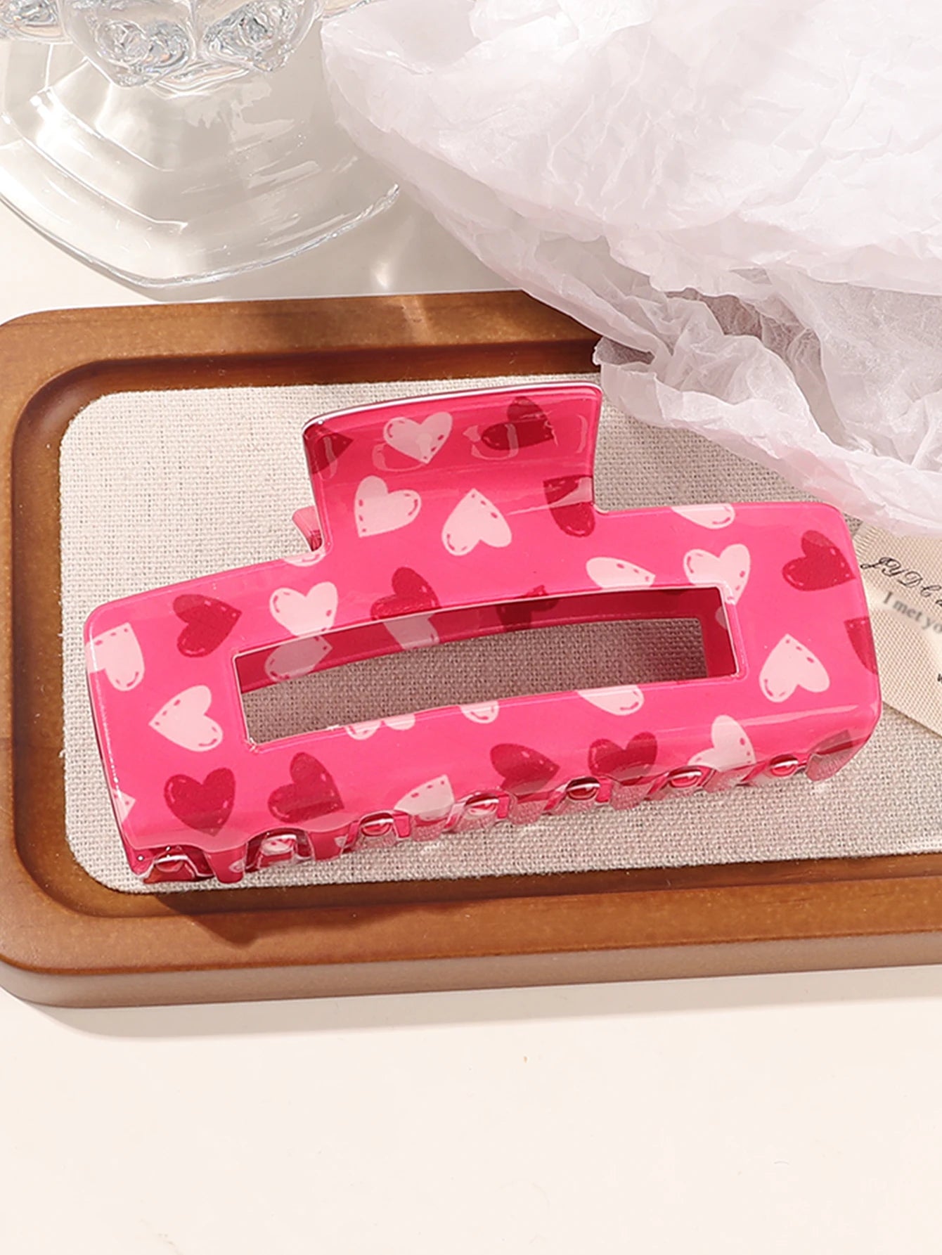 Kawaii Valentine's Day Red Heart Hair Clips π | Cute Acetate Claw Clips for Women & Girls π | Strong Hold & Festive Style!